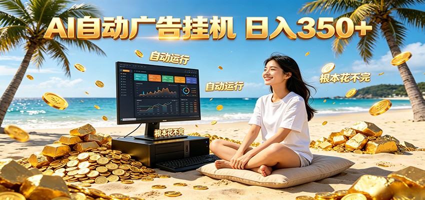 AI自动广告挂机 日入350+ 真正做到躺赚式变现,根本花不完!瀚萌资源网-网赚网-网赚项目网-虚拟资源网-国学资源网-易学资源网-本站有全网最新网赚项目-易学课程资源-中医课程资源的在线下载网站!瀚萌资源网