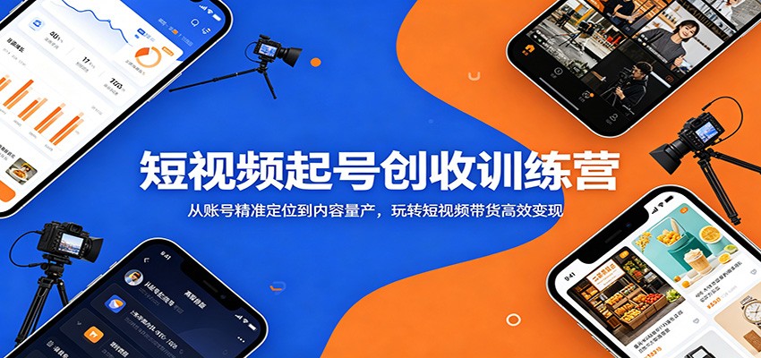 短视频起号创收训练营：从账号精准定位到内容量产，玩转短视频带货高效变现瀚萌资源网-网赚网-网赚项目网-虚拟资源网-国学资源网-易学资源网-本站有全网最新网赚项目-易学课程资源-中医课程资源的在线下载网站！瀚萌资源网