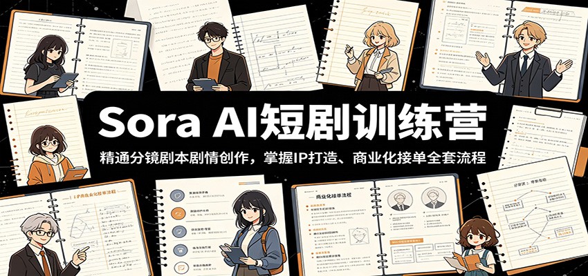 Sora AI短剧训练营：精通分镜剧本剧情创作，掌握IP打造、商业化接单全套流程瀚萌资源网-网赚网-网赚项目网-虚拟资源网-国学资源网-易学资源网-本站有全网最新网赚项目-易学课程资源-中医课程资源的在线下载网站！瀚萌资源网