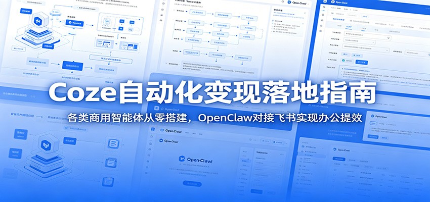 Coze自动化变现落地指南：各类商用智能体从零搭建，OpenClaw对接飞书实现办公提效瀚萌资源网-网赚网-网赚项目网-虚拟资源网-国学资源网-易学资源网-本站有全网最新网赚项目-易学课程资源-中医课程资源的在线下载网站！瀚萌资源网
