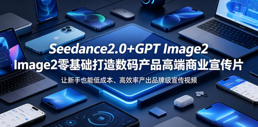 Seedance2.0+GPT Image2零基础打造数码产品高端商业宣传片，让新手也能低成本、高效率产出品牌级宣传视频瀚萌资源网-网赚网-网赚项目网-虚拟资源网-国学资源网-易学资源网-本站有全网最新网赚项目-易学课程资源-中医课程资源的在线下载网站！瀚萌资源网