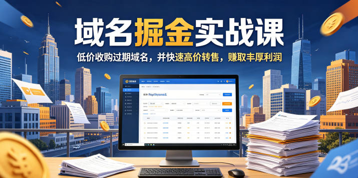 域名交易掘金实战课，低价收购过期域名，并快速高价转售，賺取丰厚利润【原创双语字幕】瀚萌资源网-网赚网-网赚项目网-虚拟资源网-国学资源网-易学资源网-本站有全网最新网赚项目-易学课程资源-中医课程资源的在线下载网站！瀚萌资源网