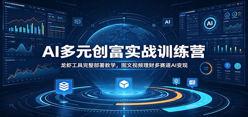 AI多元创富实战训练营：龙虾工具完整部署教学，图文视频理财多赛道AI变现瀚萌资源网-网赚网-网赚项目网-虚拟资源网-国学资源网-易学资源网-本站有全网最新网赚项目-易学课程资源-中医课程资源的在线下载网站！瀚萌资源网