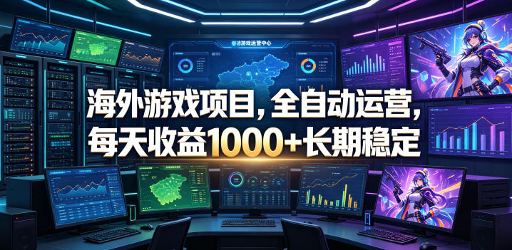 海外游戏项目，全自动运营，每天收益1000+长期稳定【揭秘】瀚萌资源网-网赚网-网赚项目网-虚拟资源网-国学资源网-易学资源网-本站有全网最新网赚项目-易学课程资源-中医课程资源的在线下载网站！瀚萌资源网