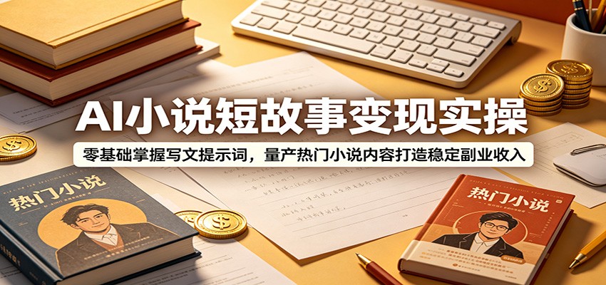 AI小说短故事变现实操：零基础掌握写文提示词，量产热门小说内容打造稳定副业收入瀚萌资源网-网赚网-网赚项目网-虚拟资源网-国学资源网-易学资源网-本站有全网最新网赚项目-易学课程资源-中医课程资源的在线下载网站！瀚萌资源网