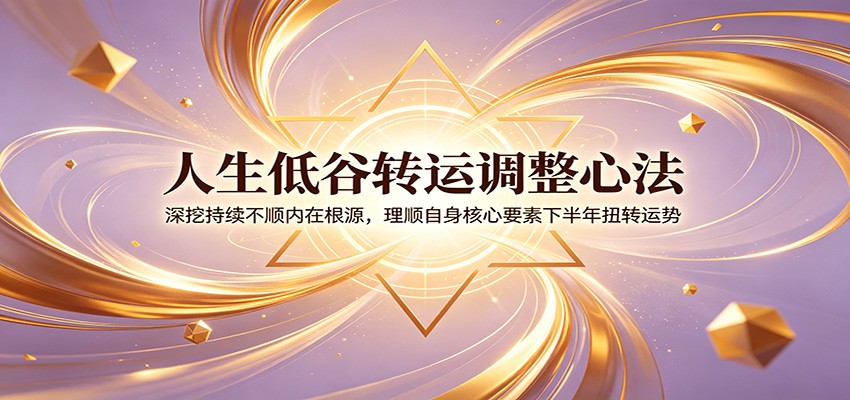 人生低谷转运调整心法：深挖持续不顺内在根源，理顺自身核心要素下半年扭转运势瀚萌资源网-网赚网-网赚项目网-虚拟资源网-国学资源网-易学资源网-本站有全网最新网赚项目-易学课程资源-中医课程资源的在线下载网站！瀚萌资源网