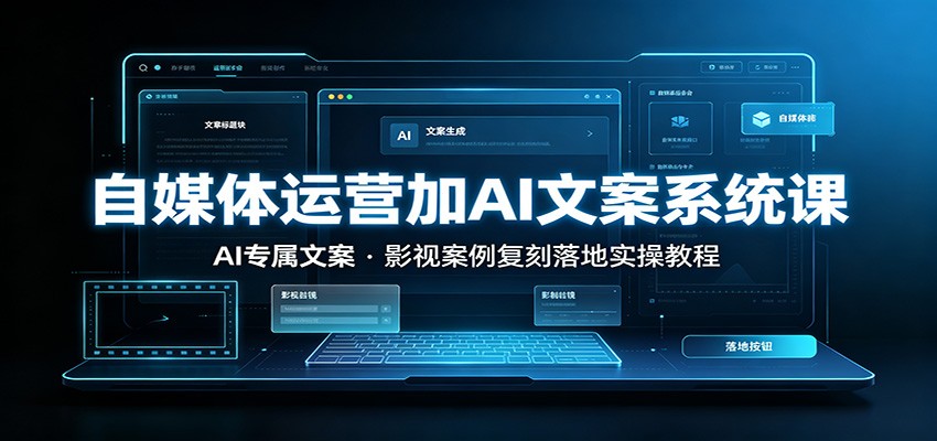 自媒体运营加AI文案系统课：：AI专属文案，影视案例复刻落地实操教程瀚萌资源网-网赚网-网赚项目网-虚拟资源网-国学资源网-易学资源网-本站有全网最新网赚项目-易学课程资源-中医课程资源的在线下载网站！瀚萌资源网
