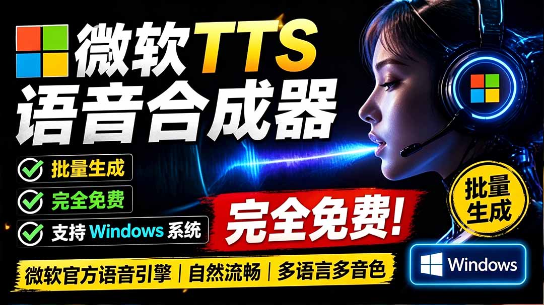 （19494期）微软 TTS 免费语音配音生成器，完全免费，支持多语音、多音色选择，Windows系统专用 TTS语音合成器瀚萌资源网-网赚网-网赚项目网-虚拟资源网-国学资源网-易学资源网-本站有全网最新网赚项目-易学课程资源-中医课程资源的在线下载网站！瀚萌资源网