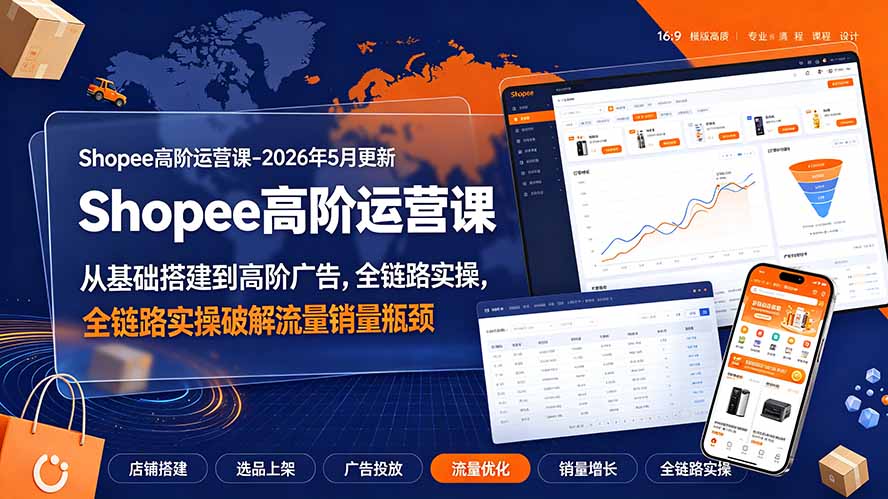 （19443期）Shopee高阶运营课-2026年更新，从基础搭建到高阶广告，全链路实操破解流量销量瓶颈瀚萌资源网-网赚网-网赚项目网-虚拟资源网-国学资源网-易学资源网-本站有全网最新网赚项目-易学课程资源-中医课程资源的在线下载网站！瀚萌资源网