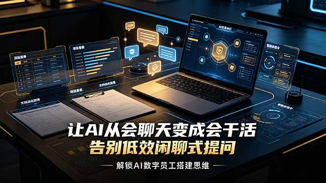 （19130期）让AI从会聊天变成会干活，告别低效闲聊式提问，解锁AI数字员工搭建思维瀚萌资源网-网赚网-网赚项目网-虚拟资源网-国学资源网-易学资源网-本站有全网最新网赚项目-易学课程资源-中医课程资源的在线下载网站！瀚萌资源网
