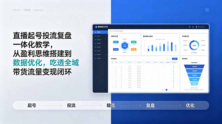 （19241期）直播起号投流复盘一体化教学，从盈利思维搭建到数据优化，吃透全域带货流量变现闭环瀚萌资源网-网赚网-网赚项目网-虚拟资源网-国学资源网-易学资源网-本站有全网最新网赚项目-易学课程资源-中医课程资源的在线下载网站！瀚萌资源网