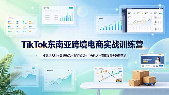 （19155期）TikTok东南亚跨境电商实战训练营：多站点入驻+数据选品+ERP铺货+广告达人+直播发货全流程落地瀚萌资源网-网赚网-网赚项目网-虚拟资源网-国学资源网-易学资源网-本站有全网最新网赚项目-易学课程资源-中医课程资源的在线下载网站！瀚萌资源网