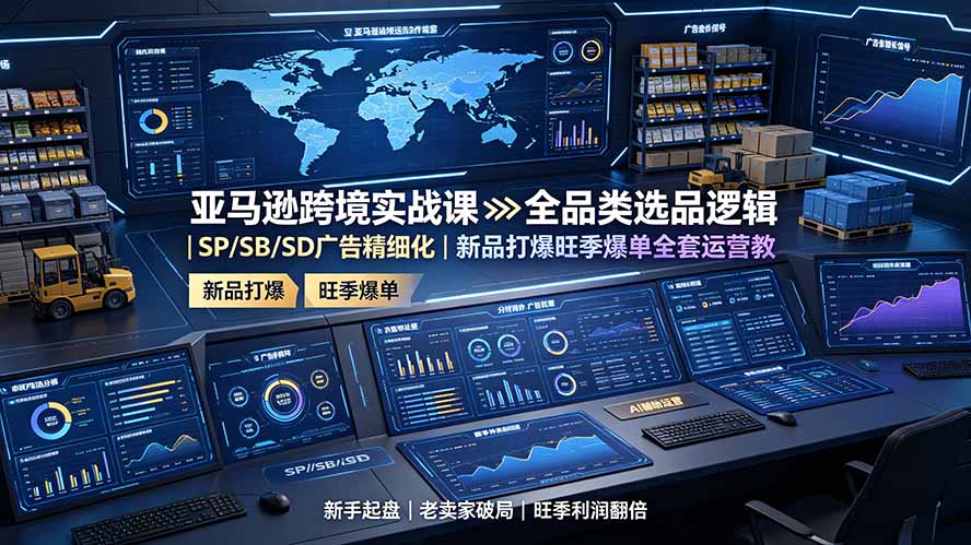 （19352期）亚马逊跨境实战课：全品类选品逻辑｜SP/SB/SD广告精细化｜新品打爆旺季爆单全套运营教程瀚萌资源网-网赚网-网赚项目网-虚拟资源网-国学资源网-易学资源网-本站有全网最新网赚项目-易学课程资源-中医课程资源的在线下载网站！瀚萌资源网