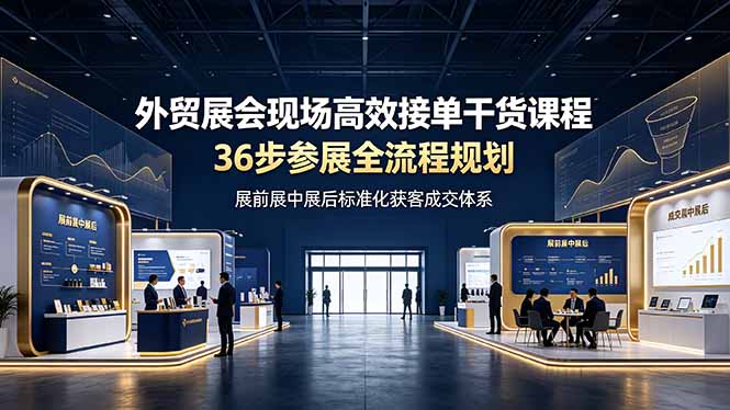 （19157期）外贸展会现场高效接单干货课程，36步参展全流程规划，展前展中展后标准化获客成交体系瀚萌资源网-网赚网-网赚项目网-虚拟资源网-国学资源网-易学资源网-本站有全网最新网赚项目-易学课程资源-中医课程资源的在线下载网站！瀚萌资源网