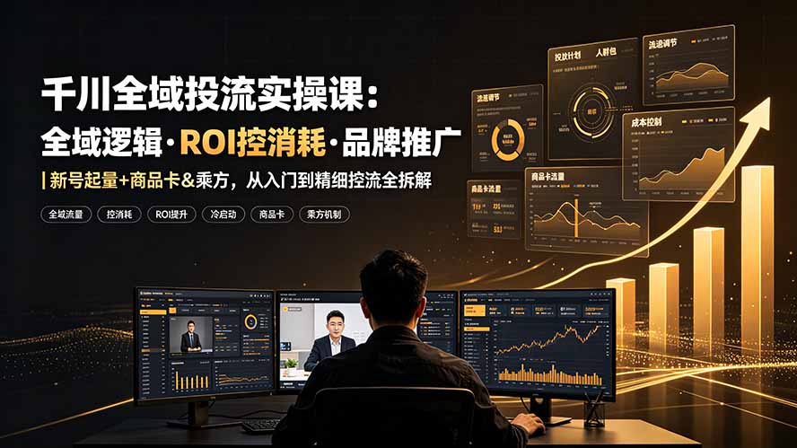 （19249期）千川全域投流实操课：全域逻辑·ROI控消耗·品牌推广｜新号起量+商品卡&乘方，从入门到精细控流全拆解瀚萌资源网-网赚网-网赚项目网-虚拟资源网-国学资源网-易学资源网-本站有全网最新网赚项目-易学课程资源-中医课程资源的在线下载网站！瀚萌资源网