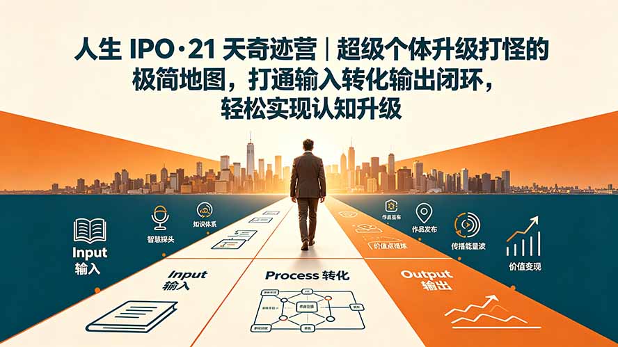 （19532期）人生 IPO-21 天奇迹营｜超级个体升级打怪的极简地图，打通输入转化输出闭环，轻松实现认知升级瀚萌资源网-网赚网-网赚项目网-虚拟资源网-国学资源网-易学资源网-本站有全网最新网赚项目-易学课程资源-中医课程资源的在线下载网站！瀚萌资源网