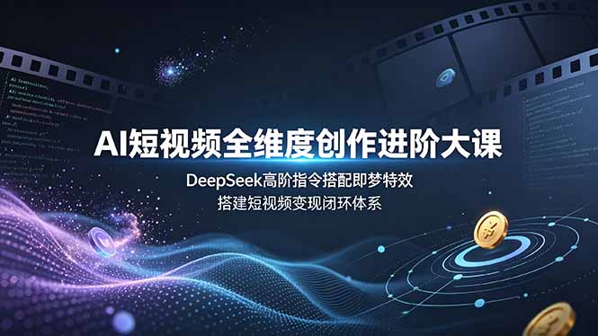 （19153期）AI短视频全维度创作进阶大课，DeepSeek高阶指令搭配即梦特效，搭建短视频变现闭环体系瀚萌资源网-网赚网-网赚项目网-虚拟资源网-国学资源网-易学资源网-本站有全网最新网赚项目-易学课程资源-中医课程资源的在线下载网站！瀚萌资源网