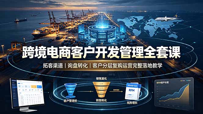 （19274期）跨境电商客户开发管理全套课·拓客渠道｜询盘转化｜客户分层复购运营完整落地教学瀚萌资源网-网赚网-网赚项目网-虚拟资源网-国学资源网-易学资源网-本站有全网最新网赚项目-易学课程资源-中医课程资源的在线下载网站！瀚萌资源网