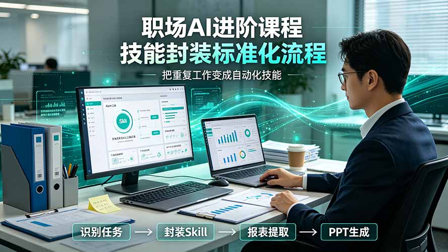 （19369期）职场AI进阶课程；多类实用Skill工具实操，专属技能封装标准化流程，报表行业报告一键提取核心内容瀚萌资源网-网赚网-网赚项目网-虚拟资源网-国学资源网-易学资源网-本站有全网最新网赚项目-易学课程资源-中医课程资源的在线下载网站！瀚萌资源网
