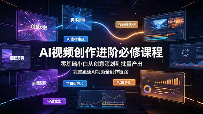 （19159期）AI视频创作进阶必修课程：零基础小白从创意策划到批量产出，完整跑通AI视频全创作链路瀚萌资源网-网赚网-网赚项目网-虚拟资源网-国学资源网-易学资源网-本站有全网最新网赚项目-易学课程资源-中医课程资源的在线下载网站！瀚萌资源网