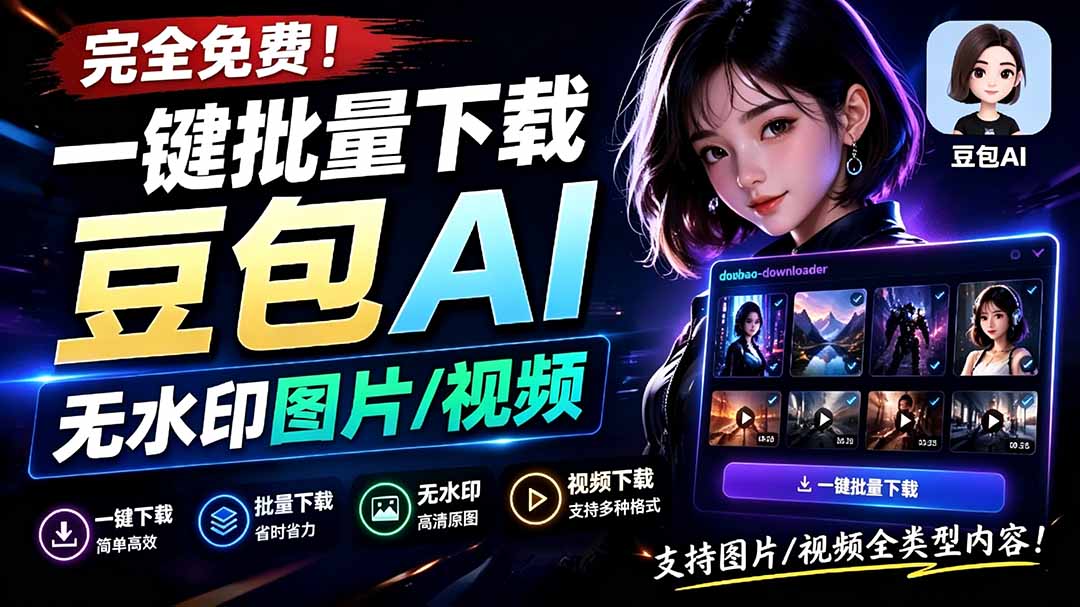 （19355期）Github最新发布！一键批量下载豆包AI无水印图片/视频，简单易用，自动解析提示词，doubao-downloader瀚萌资源网-网赚网-网赚项目网-虚拟资源网-国学资源网-易学资源网-本站有全网最新网赚项目-易学课程资源-中医课程资源的在线下载网站！瀚萌资源网