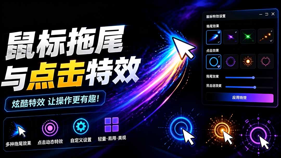 （19356期）Windows特效小工具！一键给你的鼠标添加拖尾与点击动态特效，吾爱出品，免费使用 Mouse Trail瀚萌资源网-网赚网-网赚项目网-虚拟资源网-国学资源网-易学资源网-本站有全网最新网赚项目-易学课程资源-中医课程资源的在线下载网站！瀚萌资源网