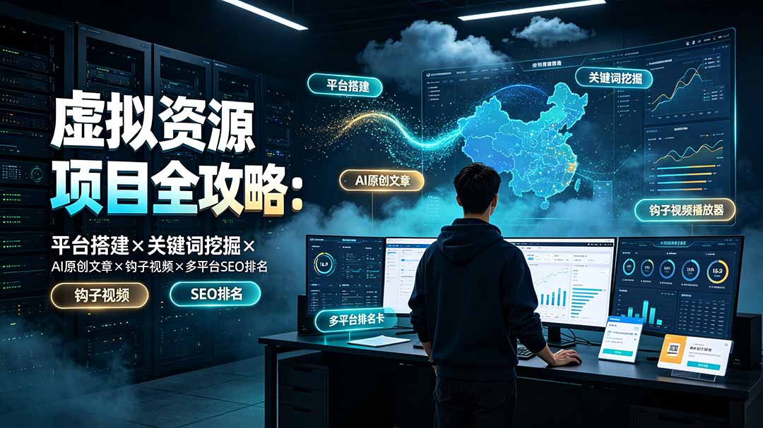 （19322期）虚拟资源项目全攻略：平台搭建×关键词挖掘×AI原创文章×钩子视频×多平台SEO排名瀚萌资源网-网赚网-网赚项目网-虚拟资源网-国学资源网-易学资源网-本站有全网最新网赚项目-易学课程资源-中医课程资源的在线下载网站！瀚萌资源网