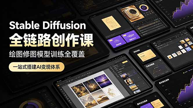 （19154期）Stable Diffusion全链路创作课，绘图修图模型训练全覆盖，一站式搭建AI变现体系瀚萌资源网-网赚网-网赚项目网-虚拟资源网-国学资源网-易学资源网-本站有全网最新网赚项目-易学课程资源-中医课程资源的在线下载网站！瀚萌资源网