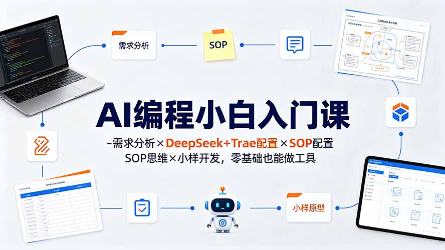 （19539期）AI编程小白入门课-需求分析×DeepSeek+Trae配置×SOP思维×小样开发，零基础也能做工具瀚萌资源网-网赚网-网赚项目网-虚拟资源网-国学资源网-易学资源网-本站有全网最新网赚项目-易学课程资源-中医课程资源的在线下载网站！瀚萌资源网