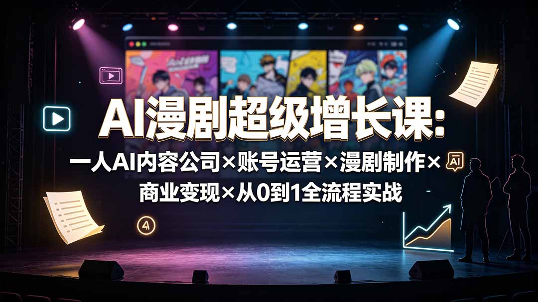 （19553期）AI漫剧超级增长课：一人AI内容公司×账号运营×漫剧制作×商业变现×从0到1全流程实战瀚萌资源网-网赚网-网赚项目网-虚拟资源网-国学资源网-易学资源网-本站有全网最新网赚项目-易学课程资源-中医课程资源的在线下载网站！瀚萌资源网