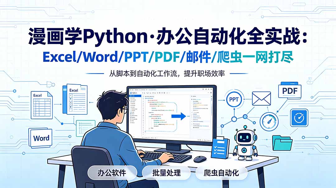 （19270期）漫画学Python·办公自动化全实战：Excel/Word/PPT/PDF/邮件/爬虫一网打尽瀚萌资源网-网赚网-网赚项目网-虚拟资源网-国学资源网-易学资源网-本站有全网最新网赚项目-易学课程资源-中医课程资源的在线下载网站！瀚萌资源网