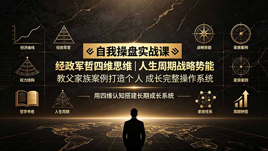 （19398期）自我操盘实战课：经政军哲四维思维｜人生周期战略势能｜教父家族案例打造个人成长完整操作系统瀚萌资源网-网赚网-网赚项目网-虚拟资源网-国学资源网-易学资源网-本站有全网最新网赚项目-易学课程资源-中医课程资源的在线下载网站！瀚萌资源网