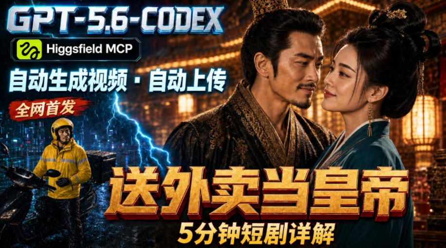 （19540期）GPT-5.6 Codex+Higgsfield MCP：一条指令生成5分钟短剧并自动上传YouTube（油管）瀚萌资源网-网赚网-网赚项目网-虚拟资源网-国学资源网-易学资源网-本站有全网最新网赚项目-易学课程资源-中医课程资源的在线下载网站！瀚萌资源网