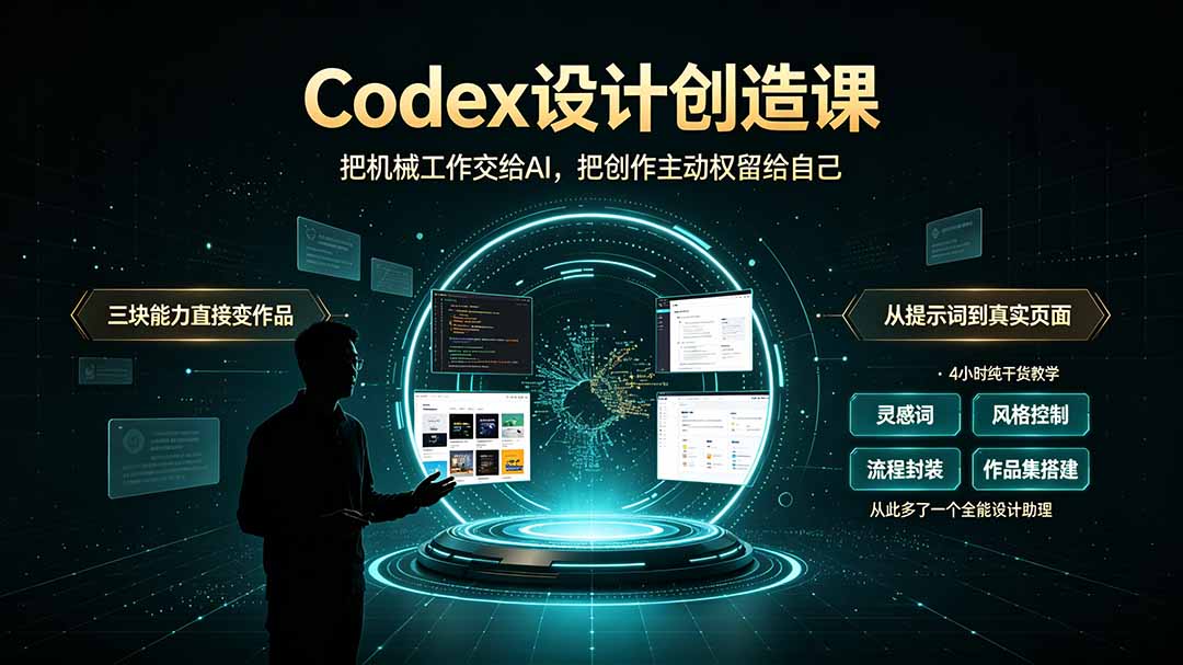 （19362期）Codex设计创造课-2期，小白也能掌握的Codex设计创造技巧，把机械工作交给AI，把创作主动权留给自己瀚萌资源网-网赚网-网赚项目网-虚拟资源网-国学资源网-易学资源网-本站有全网最新网赚项目-易学课程资源-中医课程资源的在线下载网站！瀚萌资源网
