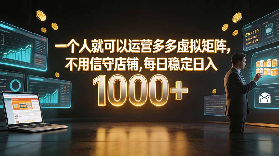 （19622期）一个人就可以运营多多虚拟矩阵，不用值守店铺，每日稳定日入 1000+瀚萌资源网-网赚网-网赚项目网-虚拟资源网-国学资源网-易学资源网-本站有全网最新网赚项目-易学课程资源-中医课程资源的在线下载网站！瀚萌资源网