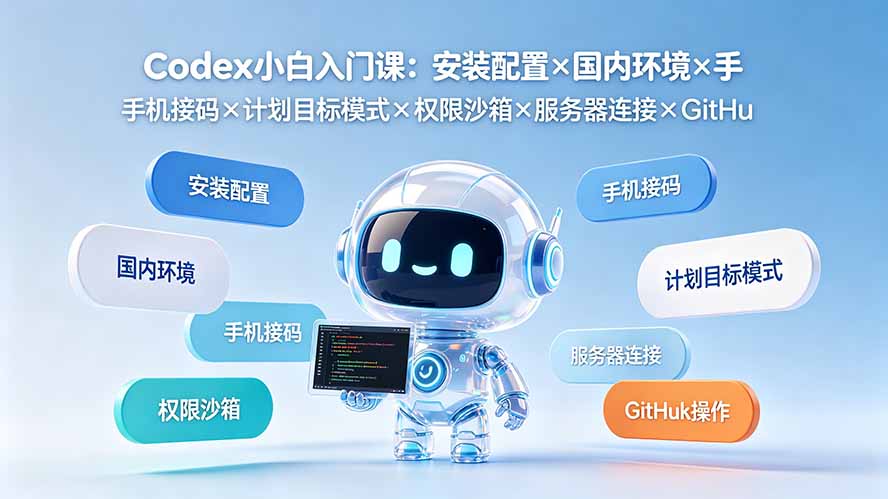 （19402期）Codex小白入门课：安装配置×国内环境×手机接码×计划目标模式×权限沙箱×服务器连接×GitHub操作瀚萌资源网-网赚网-网赚项目网-虚拟资源网-国学资源网-易学资源网-本站有全网最新网赚项目-易学课程资源-中医课程资源的在线下载网站！瀚萌资源网