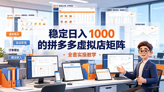 （19253期）稳定日入 1000 的拼多多虚拟店矩阵，全套实操教学瀚萌资源网-网赚网-网赚项目网-虚拟资源网-国学资源网-易学资源网-本站有全网最新网赚项目-易学课程资源-中医课程资源的在线下载网站！瀚萌资源网