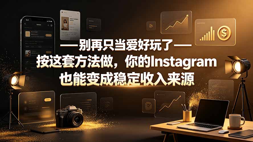 （19591期）别再只当爱好玩了——按这套方法做，你的Instagram也能变成稳定收入来源瀚萌资源网-网赚网-网赚项目网-虚拟资源网-国学资源网-易学资源网-本站有全网最新网赚项目-易学课程资源-中医课程资源的在线下载网站！瀚萌资源网