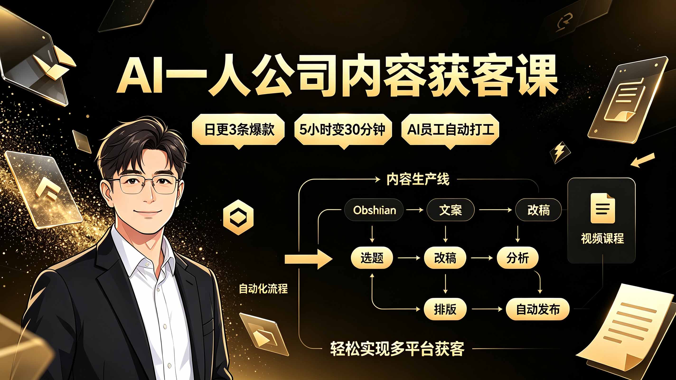 （19387期）AI一人公司内容获客课：日更3条爆款×5小时变30分钟×AI员工自动打工，轻松实现多平台获客瀚萌资源网-网赚网-网赚项目网-虚拟资源网-国学资源网-易学资源网-本站有全网最新网赚项目-易学课程资源-中医课程资源的在线下载网站！瀚萌资源网