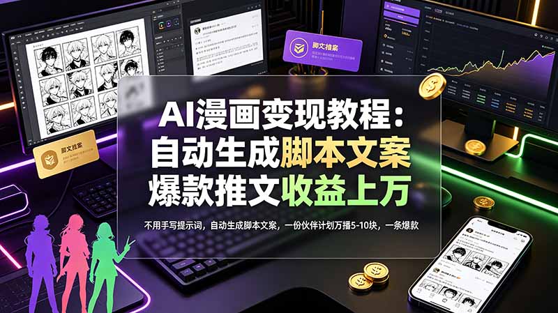 （19170期）AI漫画变现教程：不用手写提示词，自动生成脚本文案，一份伙伴计划万播5-10块，一条爆款推文收益上万瀚萌资源网-网赚网-网赚项目网-虚拟资源网-国学资源网-易学资源网-本站有全网最新网赚项目-易学课程资源-中医课程资源的在线下载网站！瀚萌资源网