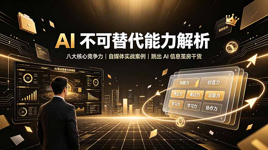 （19344期）付费文章：AI 不可替代能力解析▸八大核心竞争力｜自媒体实战案例｜跳出 AI 信息茧房干货瀚萌资源网-网赚网-网赚项目网-虚拟资源网-国学资源网-易学资源网-本站有全网最新网赚项目-易学课程资源-中医课程资源的在线下载网站！瀚萌资源网