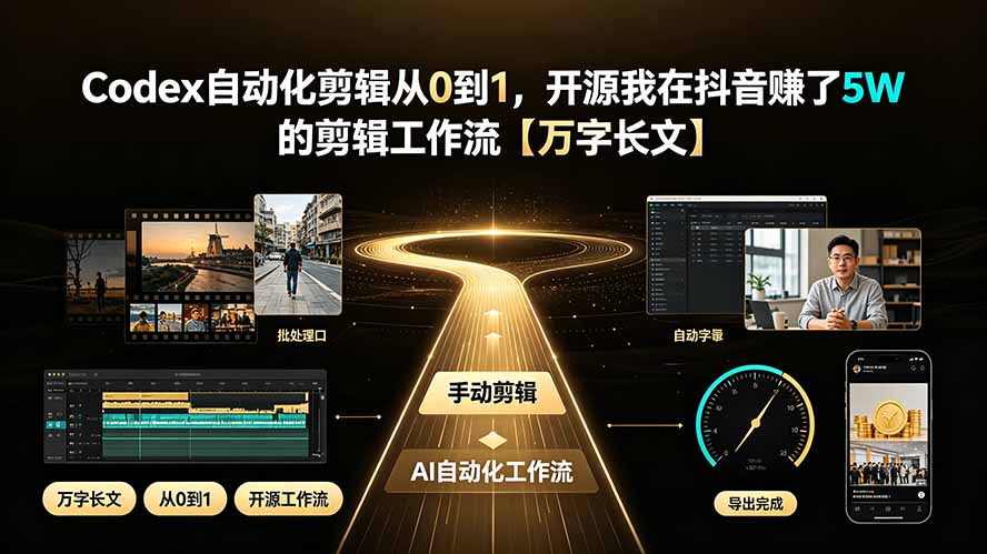 （19504期）Codex自动化剪辑从0到1，开源我在抖音赚了5W 的剪辑工作流【万字长文】瀚萌资源网-网赚网-网赚项目网-虚拟资源网-国学资源网-易学资源网-本站有全网最新网赚项目-易学课程资源-中医课程资源的在线下载网站！瀚萌资源网