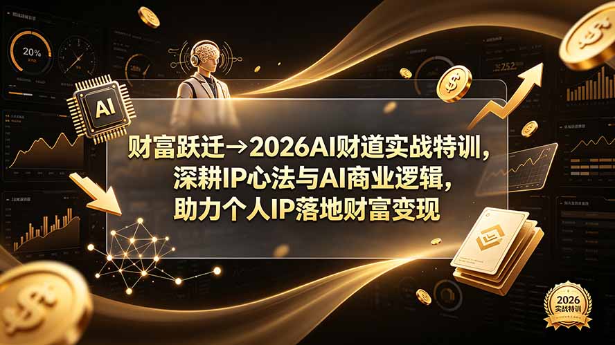（19547期）财富跃迁→2026AI财道实战特训，深耕IP心法与AI商业逻辑，助力个人IP落地财富变现瀚萌资源网-网赚网-网赚项目网-虚拟资源网-国学资源网-易学资源网-本站有全网最新网赚项目-易学课程资源-中医课程资源的在线下载网站！瀚萌资源网