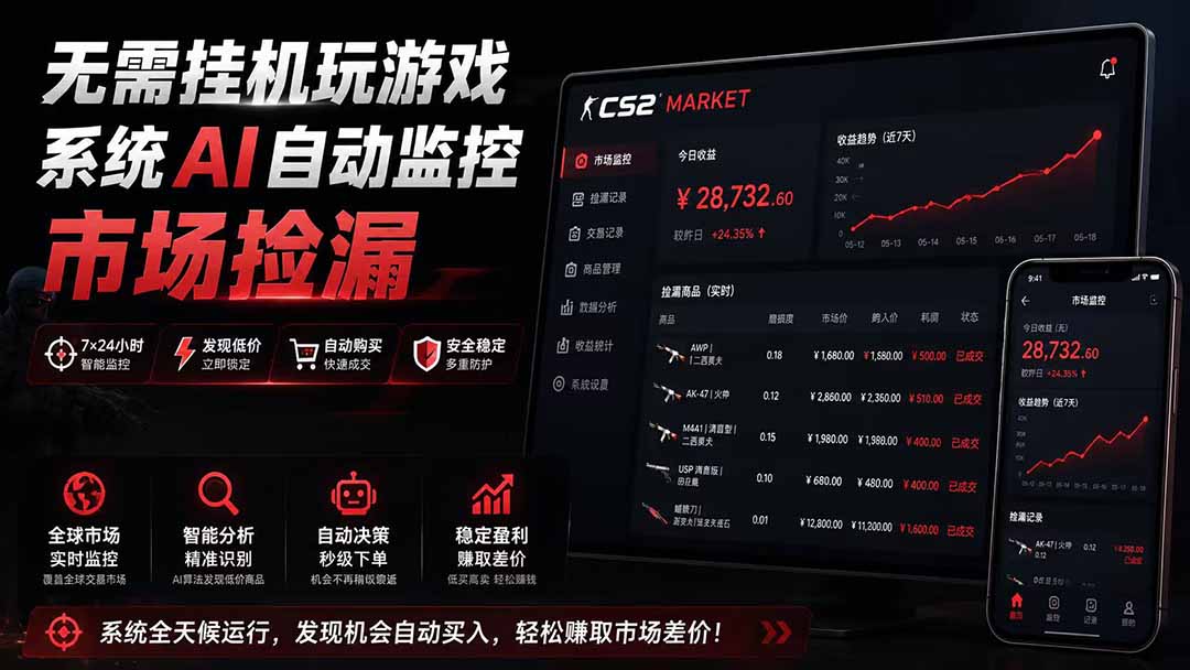 （19555期）系统AI自动监控市场捡漏，不用玩游戏|只需要一部手机|支持任何形式数据验证瀚萌资源网-网赚网-网赚项目网-虚拟资源网-国学资源网-易学资源网-本站有全网最新网赚项目-易学课程资源-中医课程资源的在线下载网站！瀚萌资源网