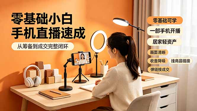 （19231期）零基础小白手机直播速成，从筹备到成交完整闭环，适配苹果安卓系统，解决杂音卡顿留人难问题瀚萌资源网-网赚网-网赚项目网-虚拟资源网-国学资源网-易学资源网-本站有全网最新网赚项目-易学课程资源-中医课程资源的在线下载网站！瀚萌资源网