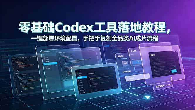 （19152期）零基础Codex工具落地教程，一键部署环境配置，手把手复刻全品类AI成片流程瀚萌资源网-网赚网-网赚项目网-虚拟资源网-国学资源网-易学资源网-本站有全网最新网赚项目-易学课程资源-中医课程资源的在线下载网站！瀚萌资源网