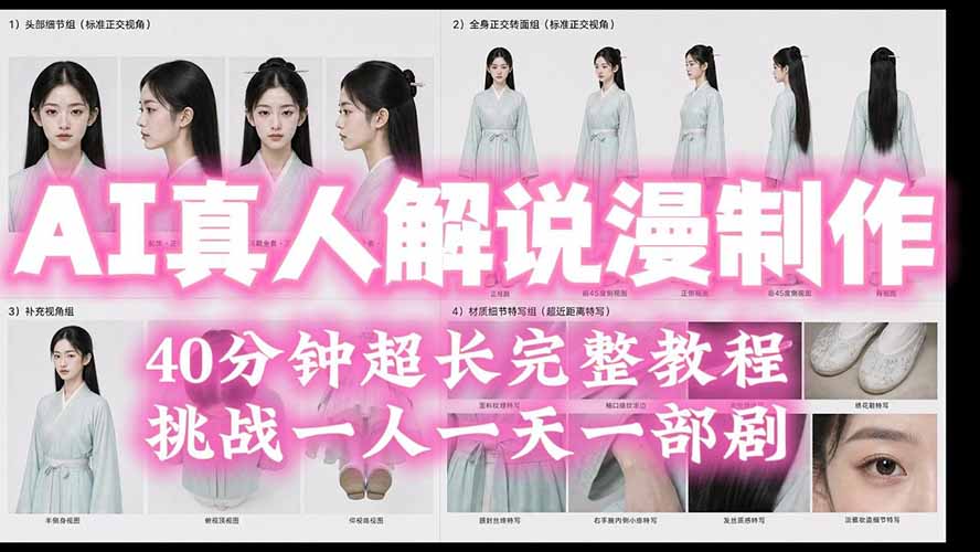 （19508期）2026AI真人解说漫剧制作40分钟超长完整教程：自动批量化制作，挑战一人一天一部剧！瀚萌资源网-网赚网-网赚项目网-虚拟资源网-国学资源网-易学资源网-本站有全网最新网赚项目-易学课程资源-中医课程资源的在线下载网站！瀚萌资源网