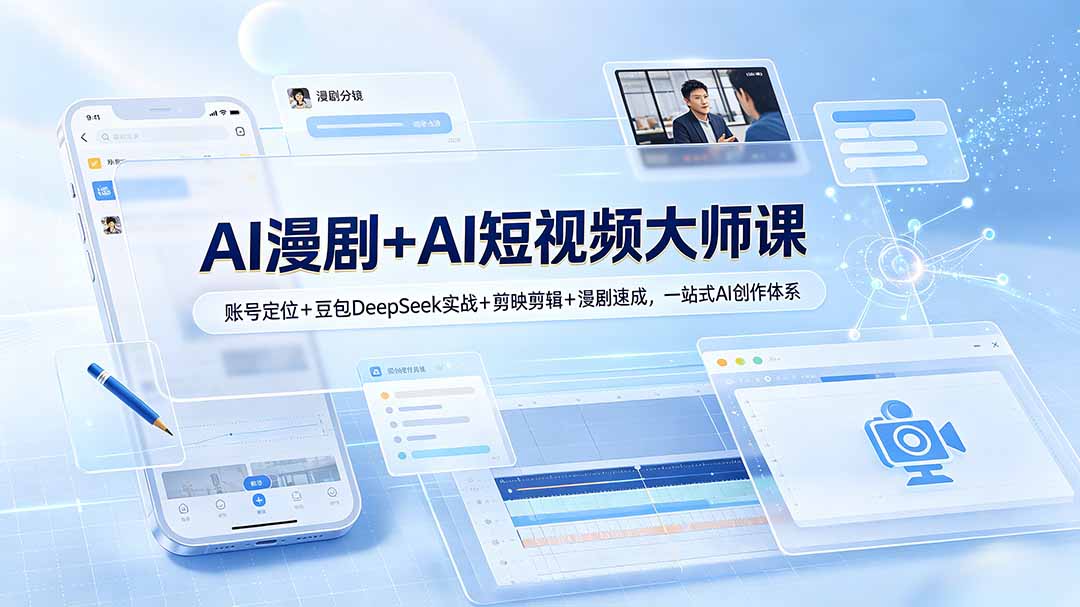 （19147期）AI漫剧+AI短视频大师课：账号定位+豆包DeepSeek实战+剪映剪辑+漫剧速成，一站式AI创作体系瀚萌资源网-网赚网-网赚项目网-虚拟资源网-国学资源网-易学资源网-本站有全网最新网赚项目-易学课程资源-中医课程资源的在线下载网站！瀚萌资源网