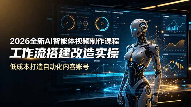 （19127期）2026全新AI Codex智能体视频制作课程，工作流搭建改造实操，低成本打造自动化内容账号瀚萌资源网-网赚网-网赚项目网-虚拟资源网-国学资源网-易学资源网-本站有全网最新网赚项目-易学课程资源-中医课程资源的在线下载网站！瀚萌资源网
