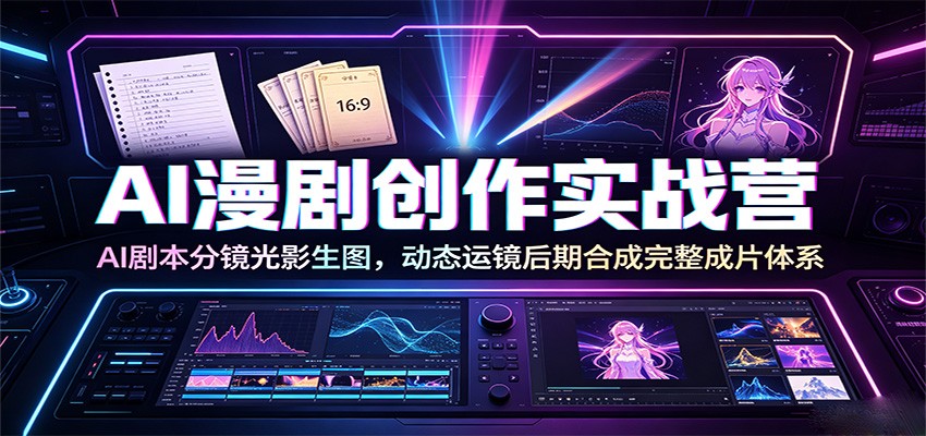AI漫剧创作实战营：AI剧本分镜光影生图，动态运镜后期合成完整成片体系瀚萌资源网-网赚网-网赚项目网-虚拟资源网-国学资源网-易学资源网-本站有全网最新网赚项目-易学课程资源-中医课程资源的在线下载网站！瀚萌资源网